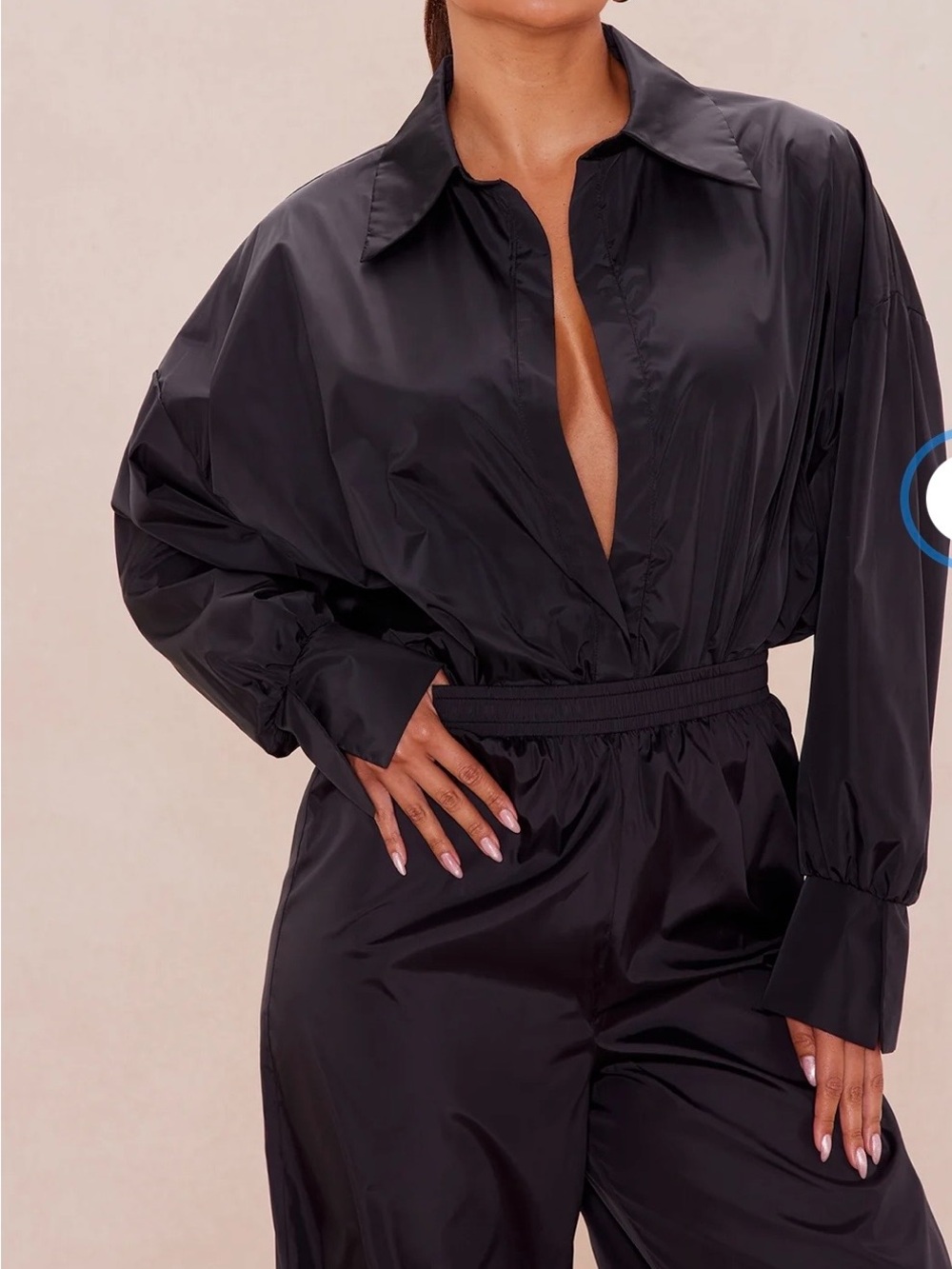 Leonie Collared Bodysuit - Black